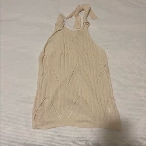 Chic Cream Knit Women's Halter Top